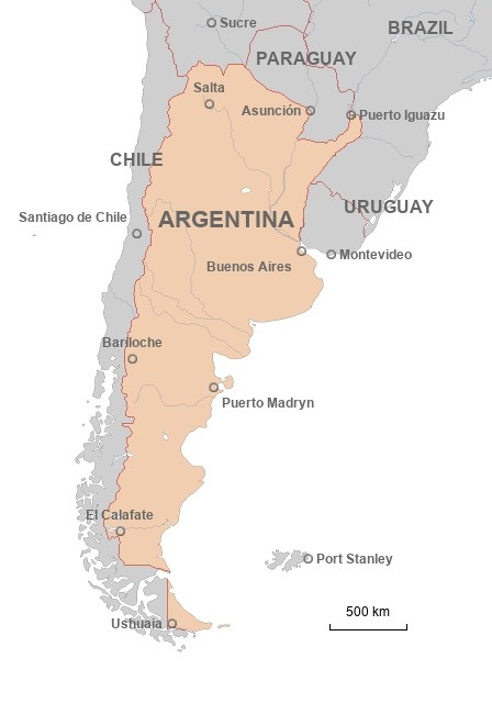 Mapa turistico de Argentina