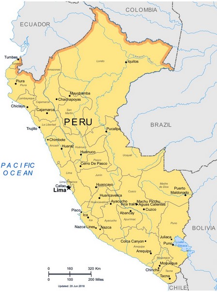 Mapa turistico de Peru