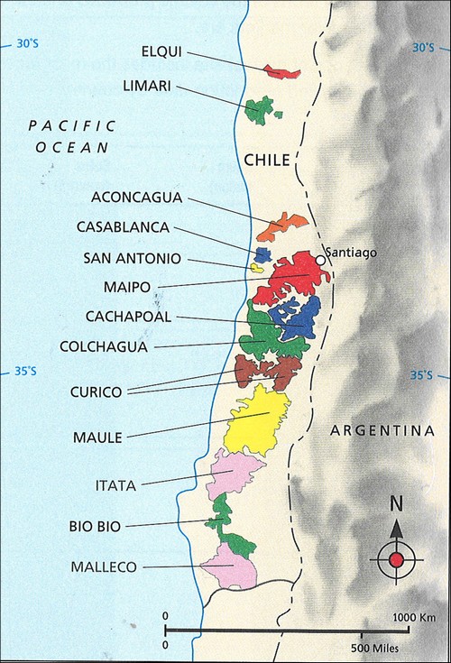 Mapa Vino Chile
