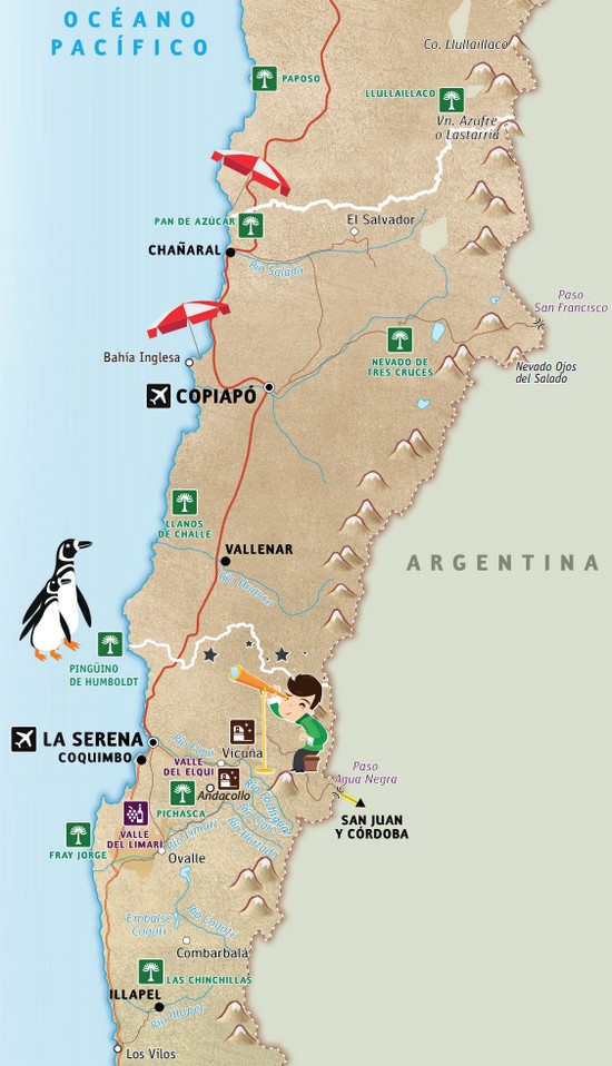 Mapa norte chico chileno